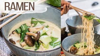 Einfaches Rezept für Ramen  japanische Nudelsuppe Thai Style [upl. by Leanne]