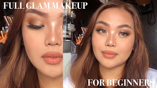 how to full glam makeup for beginners ♡ perfect for formal events graduation prom amp weddings [upl. by Nauqit]