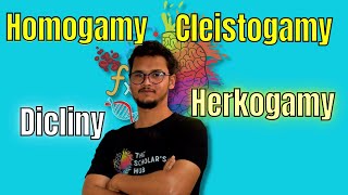 Homogamy  cleistogamy  Dicliny  herkogamy  Factors favours self amp cross pollination [upl. by Yedok]