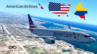 Infinite Flight Miami MIA to Cali CLO  American Airlines  Boeing 737800 [upl. by Kass]