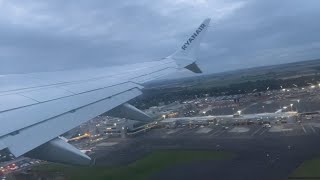 Evening Takeoff from Newcastle Airport Runway 25 onboard Ryanair Boeing 7378200 EIIGH [upl. by Ymmor]