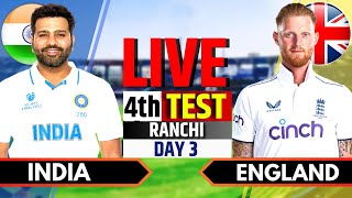 India vs England 4th Test Day 3  India vs England Live Match  IND vs ENG Live Score amp Commentary [upl. by Mumford]