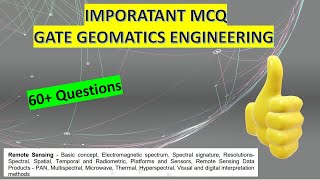 IMPORTANT MCQ SERIES  GATE GEOMATICS ENGINEERING  PART A  geomaticsengineering gate2023 gatege [upl. by Nnylyt]