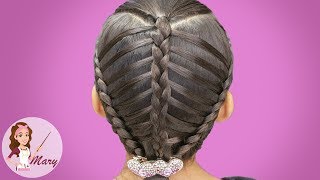 Peinado Fácil Para Niña Con Trenzas Postizas [upl. by Adeys]