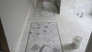 Master bathroom marble tile floor [upl. by Janie]