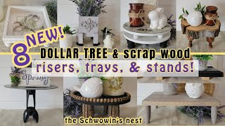 NEW 8 DOLLAR TREE amp SCRAP WOOD RISERS TRAYS amp STANDS Stunning Budget Diy Home Decor Projects [upl. by Araet22]