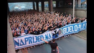 Kohorta Osijek corteo before the game against Austria Wien 17082017 [upl. by Nodyarg600]