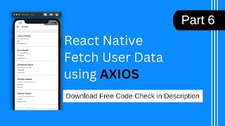 How to fetch API in React Native Expo  How to use AXIOS in React Native Expo [upl. by Yemorej250]