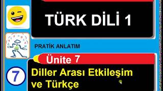 AÖF TÜRK DİLİ 1  ÜNİTE 7  DİLLER ARASI ETKİLEŞİM ve TÜRKÇE [upl. by Henryk]