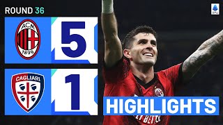 MILANCAGLIARI 51  HIGHLIGHTS  Pulisic Nets Twice  Serie A 202324 [upl. by Ferdinand]