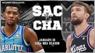 Sacramento Kings vs Charlotte Hornets Full Game Highlights  Jan 10  2024 NBA Season [upl. by Howard794]