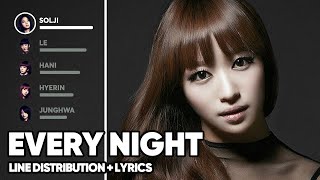 EXID  Every Night Line Distribution  Lyrics Color Coded PATREON REQUESTED [upl. by Kravits]