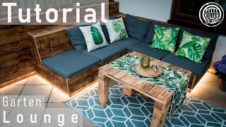 Garten Lounge  Paletten Lounge  selber bauen  DIY  Upcyling [upl. by Linetta]