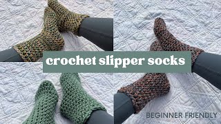 CROCHET Slipper Socks  Fun Quick BEGINNER Friendly [upl. by Liw]