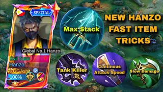 NEW HANZO FAST ITEM TRICKS must try before moonton see this 🤫 [upl. by Ponton209]