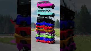 Mixed Colourful Cars crash beamngdrive shorts [upl. by Auqenahc222]