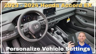 2023  2024 Honda Accord EX Vehicle Settings [upl. by Nathanil]