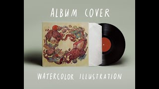 Album Cover Illustration process  from sketch to print [upl. by Corrine94]