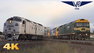 A Pass and Two Freights at Jacana Australian Trains in 4K [upl. by Xirtaeb]