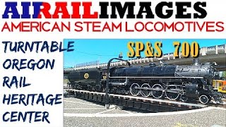 Turntable Rotates Steam Locomotive  Airailimages American Steam Locomotives  Rail Heritage Center [upl. by Linetta]