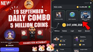 Hamster Kombat Daily Combo 19 September  Daily Combo Hamster Kombat 19 September [upl. by Esyla]