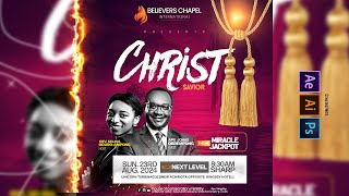 FREE PSD CHURCH FLYER DESIGN CHRIST SAVIOR PHOTOSHOP TUTORIALS [upl. by Ennahtur]