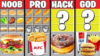 Minecraft Battle FAST FOOD CRAFTING CHALLENGE  NOOB vs PRO vs HACKER vs GOD  Minecraft Animation [upl. by Apthorp]