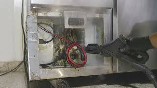 Refrigerator Coil Cleaning 200psi Steam Machine restaurant cleaning steamcleaning management [upl. by Elburr785]