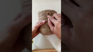 Jute rope vase ideas ⚱️jute rope craft ideas artandcraft youtubeshorts trending shorts [upl. by Yeliak]