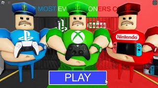 PLAYSTATION BARRY Vs XBOX BARRY Vs NINTENDO BARRY in BARRYS PRISON RUN New Scary Obby Roblox [upl. by Oliana]