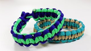 Paracord Bracelet Two Color Solomon Bar Design Without Buckle [upl. by Sucramej]