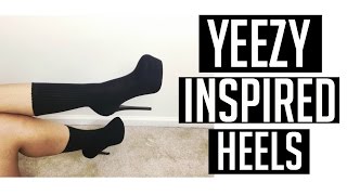 DIY Yeezy Sock Heels  Yeezy Inspired Sock Heels Tutorial [upl. by Drofdarb]