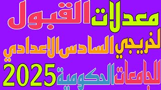 معدلات القبول للجامعات الحكومية لخريجي السادس الاعدادي فقط لهذه الكليات والاقسام2025 [upl. by Anerehs838]