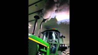 1977 John Deere 4430 smoky cold start [upl. by Raymonds]