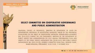 Select Committee on Cooperative Governance and Public Administration 11 October 2024 [upl. by Sueaddaht817]