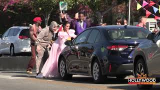 Camila Cabello amp James Corden filming Crosswalk the Musical with James Porter amp Idina Menzel [upl. by Nisen]