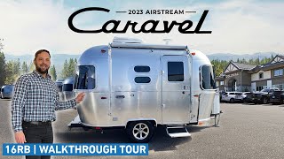 SMALLEST Airstream Camping Trailer  2023 Caravel 16RB Walk Through Tour [upl. by Greggs]