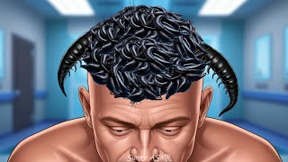 Deep Cleaning ASMR Animation Treatment for Creepy Crawlies Infected Head🤯 [upl. by Markos198]