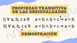 PROPIEDAD TRANSITIVA  Demostración [upl. by Atnovart501]