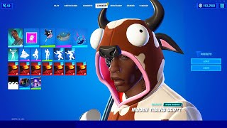 Fortnite Secret HIDDEN TRAVIS SCOTT Skin showcase シ Guernsey Skin Recreated Style HotSaucersLeaks [upl. by Jacobba]