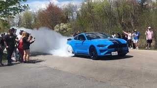 Cars Doing Burnouts and Accelerations Leaving A Car Show  Spring RIT Car Show 2023 [upl. by Rellek]