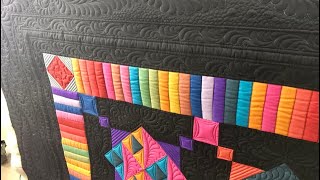 Amish Quilt Amish with a Twist Amish Curling Feathers Narrow Border feather free motion quilting [upl. by Snider]