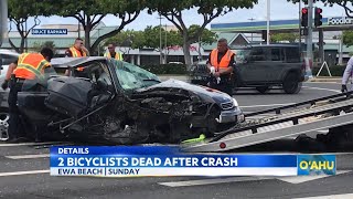 Fatal Ewa Beach crash Two bicyclists killed by driver losing control [upl. by Ayhdiv]