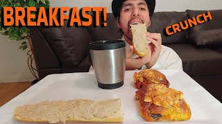 BREAKFAST CRETONS PORK PATE ON CRUNCHY BREAD AND CHOCOLATE PISTACHIO PASTRIES MUKBANG [upl. by Otrebor]