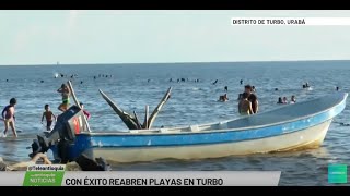 Con éxito reabren playas en Turbo  Teleantioquia Noticias [upl. by Aicenev227]