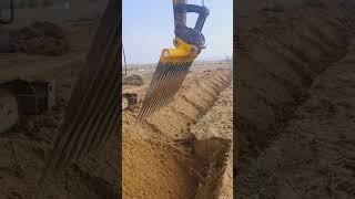 Long yam harvesting with rake excavator [upl. by Anola]