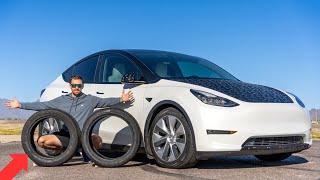 Continental Made a Custom Tire for the Model Y  So I Tested it [upl. by Sualk]