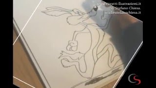 Speed drawing how to draw Wile Coyote in 2 minutes  Disegnare Wile E Coyote in 2 minuti [upl. by Hollis]