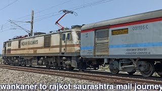 Wankaner to Rajkot journey in Saurashtra mail  great curves  speed  High raised pantograph 🔥 [upl. by Lilli]