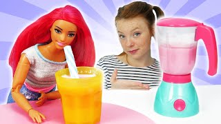 Spielspaß mit Barbie Ein leckerer Smoothie für Steffi Puppen Video mit Irene [upl. by Solley]